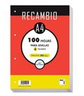 Recambio a4 4 anillas 4x4 100h margen 90grs pacsa 21281