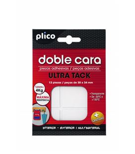 Pieza adhesiva trnsparentes ultra tack 30mmx34mm plico 13307 133890