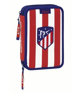 Estuche con pinturas y rotuladores doble pequeño atletico madrid 1ª equipación 17/18 safta 411758054 - 411758054