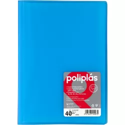 CARPETA 40 FUNDAS Fº AZUL TRASLUCIDO POLIPLAS GRAFOPLAS 01441230
