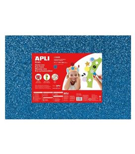 Goma eva azul purpurina 40x60 espesor 2mm apli 13435 13437