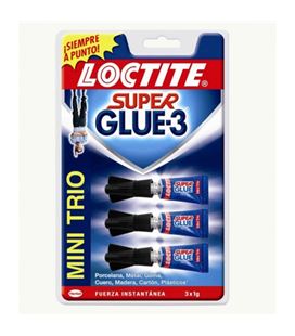 Pegamento instantaneo 3x1grs super glue-3 loctite 130431