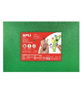 Goma eva verde purpurina 40x60 espesor 2mm apli 13173 13179 - 13173