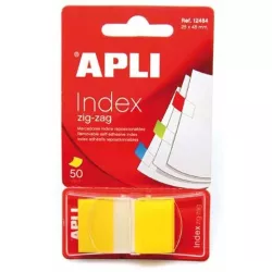 NOTA ADHESIVA BANDERITA 25X45 ZIGZAG 50H AMARILLO APLI 12484