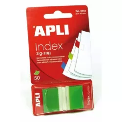NOTA ADHESIVA BANDERITA 25X45 ZIGZAG 50H VERDE APLI 12612