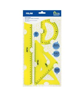 Juego reglas 4 piezas flex&resistant amarillo milan 359801y