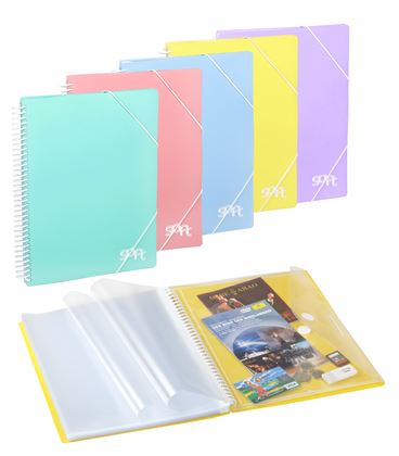 Carpeta 40 fundas fº espiral gomas amarillo pastel soft carchivo 53264020 - 53264099