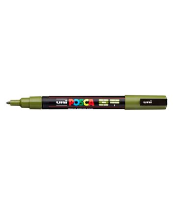 Rotulador permanente 1,5mm verde kaki pc-3m posca uni 20232 - 202325000_2