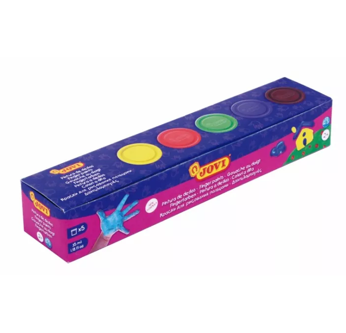 PINTURA DEDOS 35ML 5U COLORES SURTIDOS JOVI 540