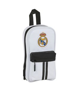 Estuche con pinturas y rotuladores mochila c/4 port. llenos r. madrid 1ª equip. 20/21 safta 412054747