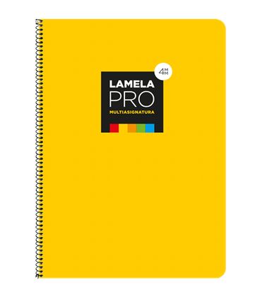 Cuaderno fº 4mm 100h 90grs tapa extra dura amarilla lamela 7fte104am - 7FTE104AM