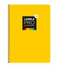 Cuaderno fº 4mm 100h 90grs tapa extra dura amarilla lamela 7fte104am