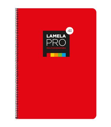 Cuaderno fº 4mm 100h 90grs tapa extra dura rojo lamela 7fte104r - 7FTE104R