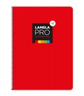 Cuaderno fº 4mm 100h 90grs tapa extra dura rojo lamela 7fte104r