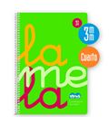 Cuaderno 4º 3mm 80h 90g tapa plastic verde fluor lamela 7ctp003v