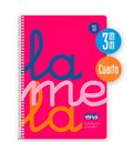 Cuaderno 4º 3mm 80h 90g tapa plastic rosa fluor lamela 7ctp003r