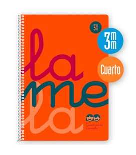 Cuaderno 4º 3mm 80h 90g tapa plastic naranja fluor lamela 7ctp003n