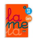 Cuaderno 4º 3mm 80h 90g tapa plastic naranja fluor lamela 7ctp003n