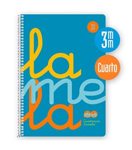 Cuaderno 4º 3mm 80h 90g tapa plastic azul fluor lamela 7ctp003b