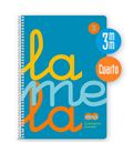 Cuaderno 4º 3mm 80h 90g tapa plastic azul fluor lamela 7ctp003b