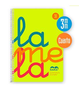 Cuaderno 4º 3mm 80h 90g tapa plastic amarillo fluor lamela 7ctp003a