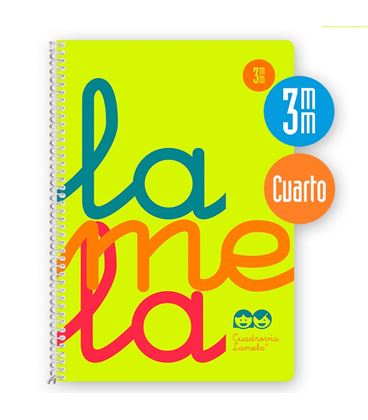 Cuaderno 4º 3mm 80h 90g tapa plastic amarillo fluor lamela 7ctp003a - 7CTP003A