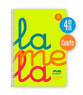 Cuaderno 4º 4mm 80h 90g tapa plastic amarillo fluor lamela 7ctp004a