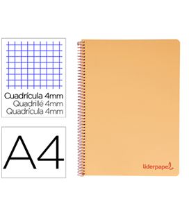 Cuaderno fº 4x4 80h 90grs pp wonder naranja pastel liderpapel 08969 th05 - 08969