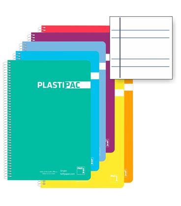 Cuaderno folio 80hj 90g pauta 3,5 plastipac surtido pacsa 16566 - 16566