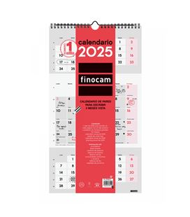 Calendario pared 2025 26.5x48 3 meses vista escribir finocam 781580025 - 781580025