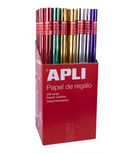 Papel regalo rollo 0,70x2 mts metalizado apli 13643