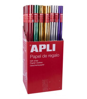 Papel regalo rollo 0,70x2 mts metalizado apli 13643 - 13643