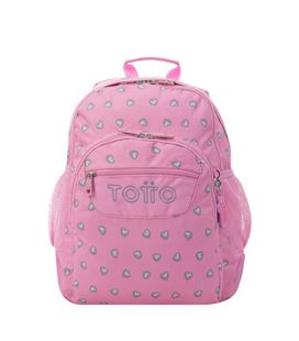 Mochila escolar doble corazones rosas totto ma04eco029-2120n-7iu - MA04ECO029-2120N-7IU