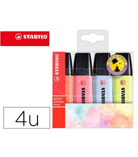 Marcador fluorescent estuche 4 color boss pastel stabilo 70/4-4 567374