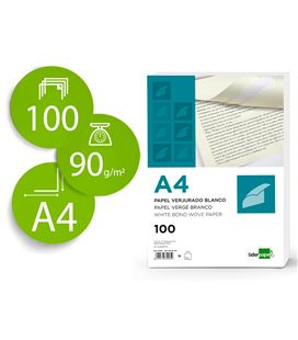 Papel verjurado a4 90 grs 100h crema liderpapel vj04 31909 - 31909