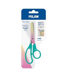 Tijera escolar blister basic sunset turquesa 13,4cm milan bwm10444t - BWM10444T