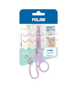 Tijera escolar blister basic diamond lila 13,4cm milan bwm10426lv