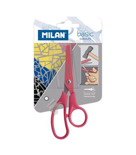 Tijera escolar blister basic colours 13.4cm milan bwm10341