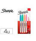 Rotulador permanente sharpie f 4 colores pastel paper mate 2065402 65402