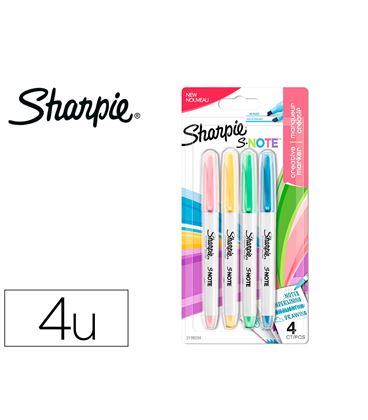 Rotulador permanente sharpie s-note 4 colores pastel biselada paper mate 21 - 163630