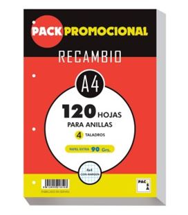 Recambio a4 120h 90grs cuadricula 4x4 pacsa 21810 - 21810