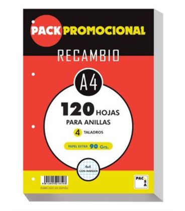 Recambio a4 120h 90grs cuadricula 4x4 pacsa 21810 - 21810