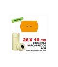 Etiqueta marcadora 26x16 remo. naranja pack. 6 apli 101719 - 101719