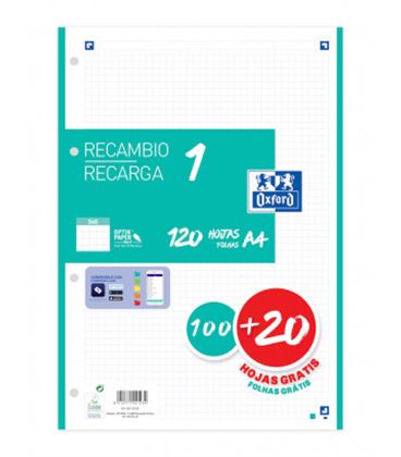 Recambio a4 4 anillas 5x5 120h 90grs ice mint oxford 400158057 - 400158057