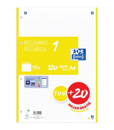 Recambio a4 4 anillas 5x5 120h 90grs lima oxford 400158160 - 400158160