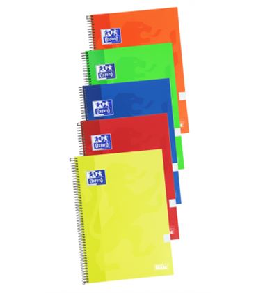 Cuaderno espiral fº 4x4 80h 90grs t/ex/d colores vivos oxford 400122761 - 400122760
