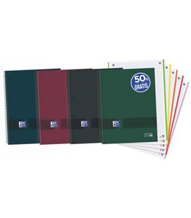 Cuaderno espiral a4 5x5 120h 90g microper. tdura oscuros oxford 400159032 - 400159032