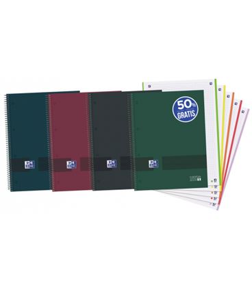 Cuaderno espiral a4 5x5 120h 90g microper. tdura oscuros oxford 400159032 - 400159032