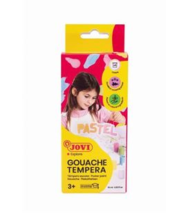 Tempera gouache 15ml 6 colores pastel+pincel jovi 520p - 520P