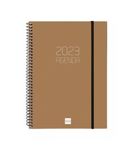Agenda espiral 2023 semana vista hori. 155x212 opaque marron finocam 742764 - 742764023